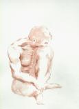 Ink drawing from life by Nevin